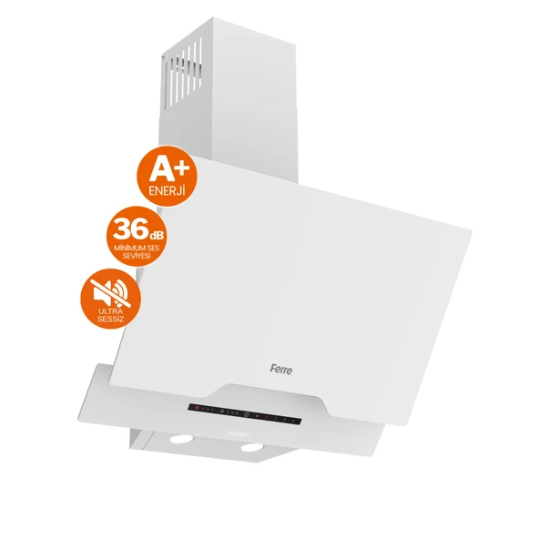 Ferre FryArt&FlowArt Solivra Sessiz Davlumbaz Elektrikli Beyaz Ank. Set (D064-SA + MS263 + QEP63CB) - Resim 2
