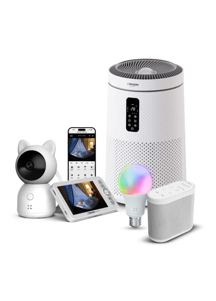 Xenon Smart Akıllı Bebek Kamerası Hava Temizleyici (Gece Lambalı) Beyaz Gürültü Pış Pış Sesi Uyku Arkadaşı ve RGB Ampul Seti ürün görseli 1