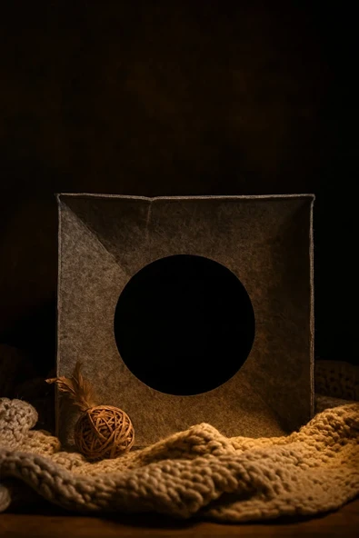 Keçe Kedi Yuvası Organizer Düzenleyici Katlanabilir Gri - Resim 3