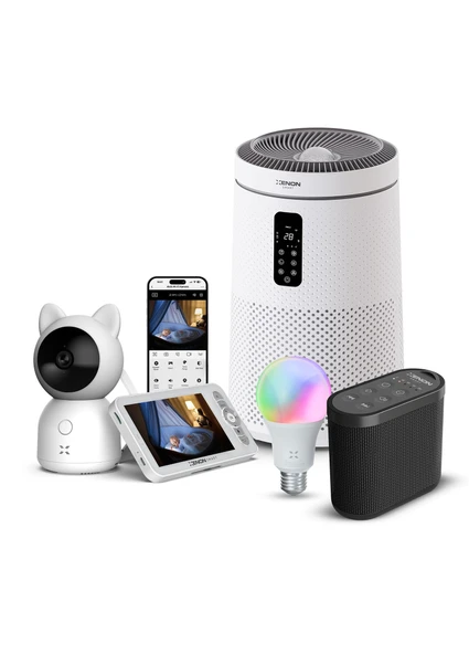 Xenon Smart Akıllı Bebek Kamerası Hava Temizleyici (Gece Lambalı) Beyaz Gürültü (Siyah)Pış Pış Sesi Uyku Arkadaşı ve RGB Ampul Seti ürün görseli 1