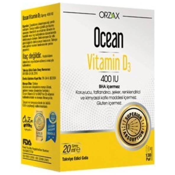 Orzax Ocean D3 400Lu /20 Ml ürün görseli 1