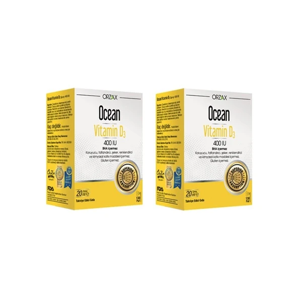 Orzax Ocean D3 Vitamini 400 Uı Sprey 20 ml X2 Adet ürün görseli 1