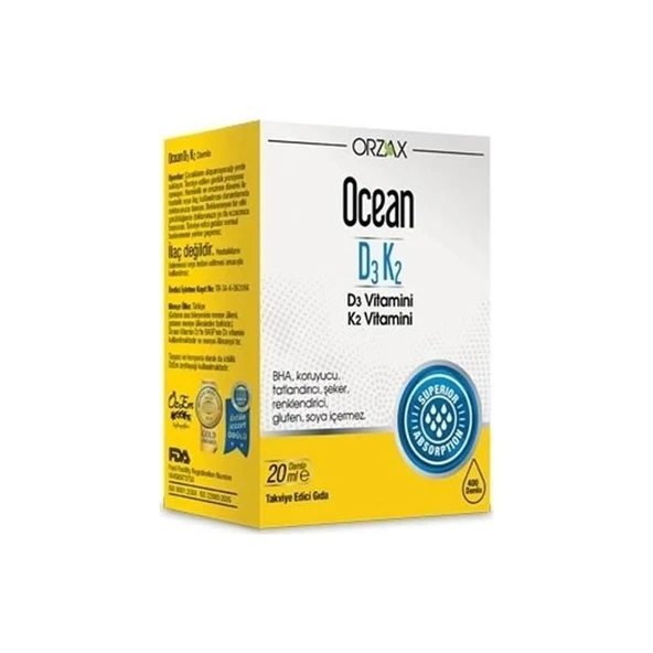 Orzax Ocean D3 K2 Damla 20 ml ürün görseli 1