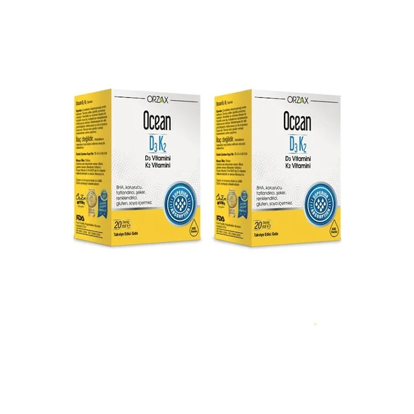Orzax D3 K2 Vitamin Damla 20 ml X2 Adet ürün görseli 1