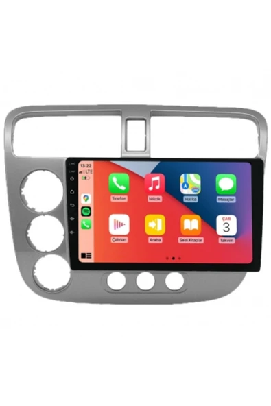 Maitec M-T-C 664 QLED Serisi Honda Civic vtech 2001 2006 6+64GB Multimedya Teyp ürün görseli 1