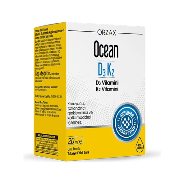 Ocean D3K2 Vitamin Damla 20 ml ürün görseli 1
