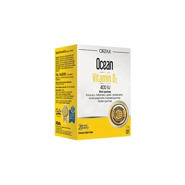 Orzax Ocean Vitamin D3 400 Iu Sprey 20ML ürün görseli 1
