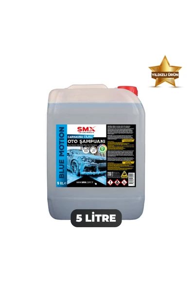 SMX Blue Motion Carnauba Cilalı Mavi Oto Şampuanı 5 Litre, Ph Nötr ürün görseli 1