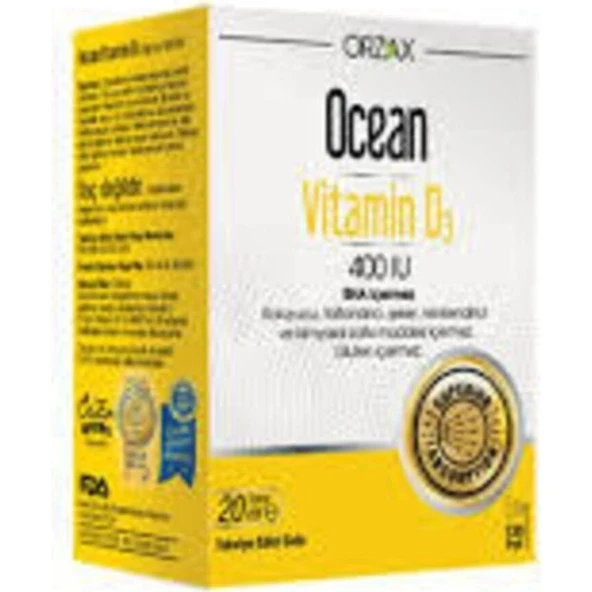 Orzax Ocean Vitamin D3 400 Iu Oral Sprey 20 Ml ürün görseli 1