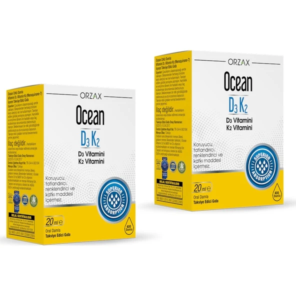 Orzax Ocean Vitamin D3 K2 20ML Damla x 2 Adet ürün görseli 1