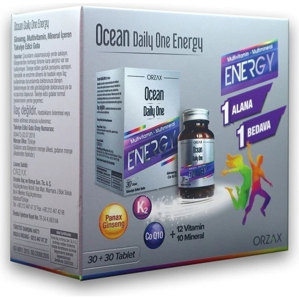 Orzax Ocean Daily One Energy 30+30 Tablet ürün görseli 1