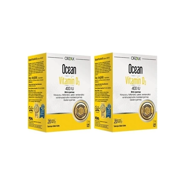 Orzax Ocean Vitamin D3 400 Iu 20 ml Sprey 2 Adet ürün görseli 1