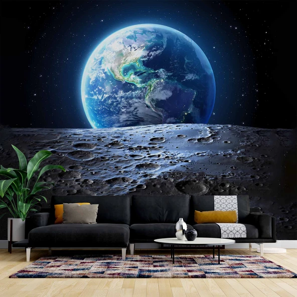 Aydan Dünya Uzaydan Görünüm Duvar Kağıdı ürün görseli 1