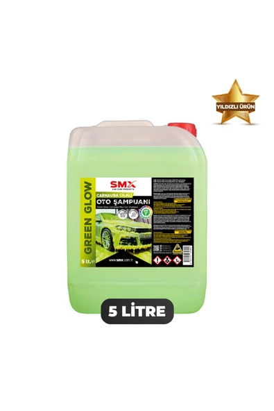SMX Green Glow Carnauba Cilalı Neon Yeşili Oto Şampuanı 5 Litre, Ph Nötr ürün görseli 1