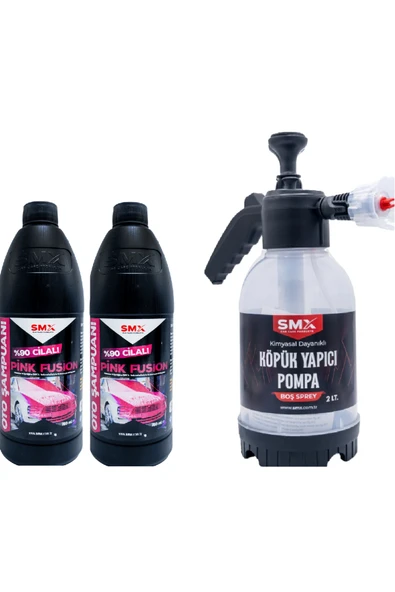 SMX %90 cilalı Pink Fusion Oto Şampuanı 750 ml 2adet ve Köpük Pompası ürün görseli 1