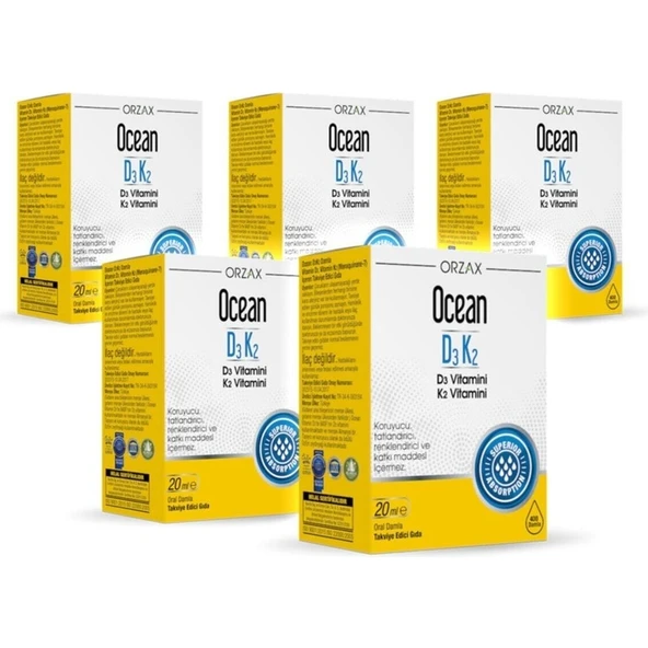 Orzax Ocean Ocean Vitamin D3 K2 Damla 20 Ml 5 Adet ürün görseli 1