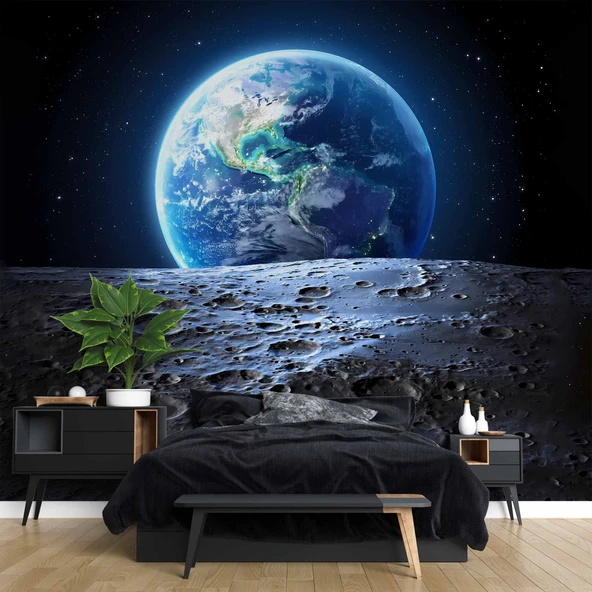 Aydan Dünya Uzaydan Görünüm Duvar Kağıdı - Resim 2