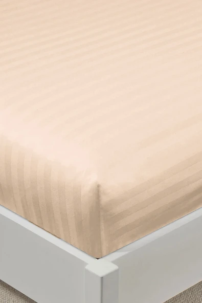 Varol %100 Pamuk Saten Stripe Çift Kişilik Lastikli Çarşaf Takımı – 30 cm – 2 Yastık Kılıfı - Resim 3