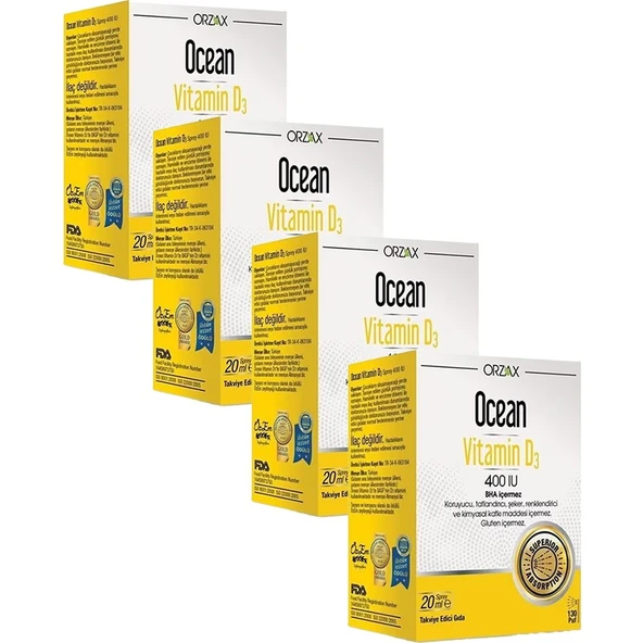 Ocean Vitamin D3 400 Iu Oral Sprey 20 ml x 4 Adet ürün görseli 1