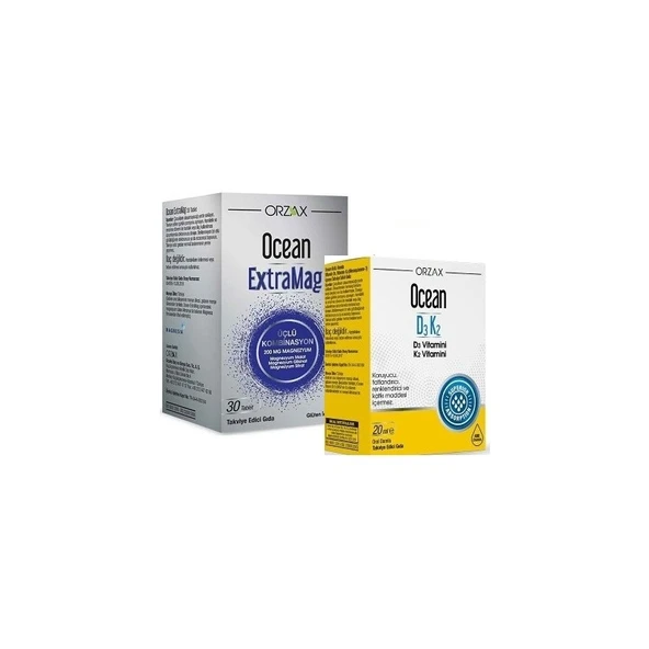 Orzax Ocean D3K2 Vitamini 20 ml Damla+Ocean Extramag 30 Tablet ürün görseli 1