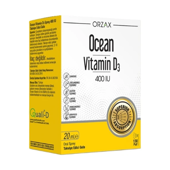 Orzax Ocean Vitamin D3K2 + Ocean Vitamin D3 400 IU İkilisi - Resim 3