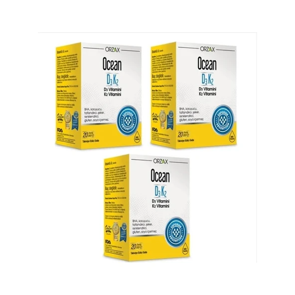 Orzax Orzax -Ocean D3 K2 20ML Damla  3 Kutu ürün görseli 1