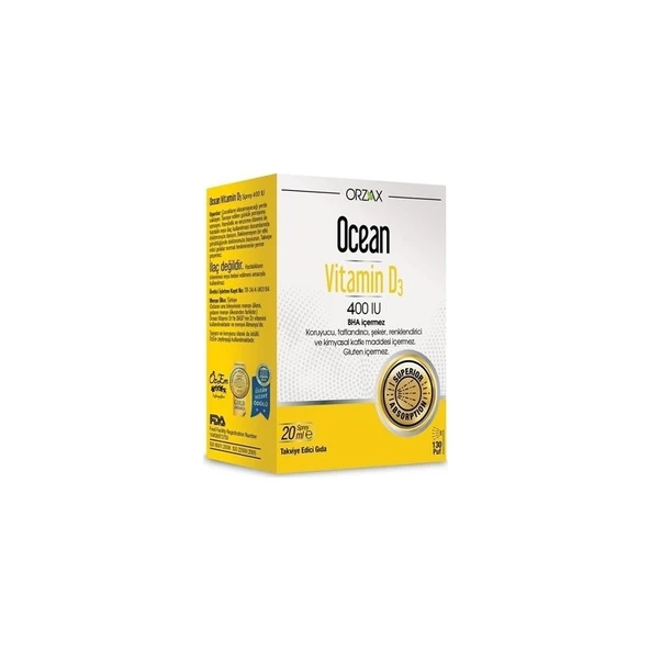 Orzax Ocean Vitamin D3 400'lü Sprey 20 ml ürün görseli 1