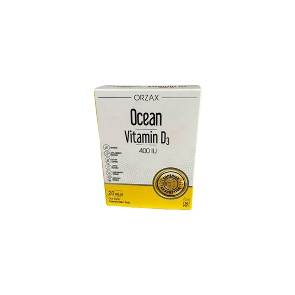 Orzax Ocean Vitamin D3 400 Iu Sprey 20 ml ürün görseli 1