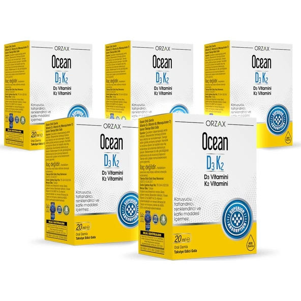 Orzax Ocean Vitamin D3 K2 20ML Damla x 5 Adet ürün görseli 1