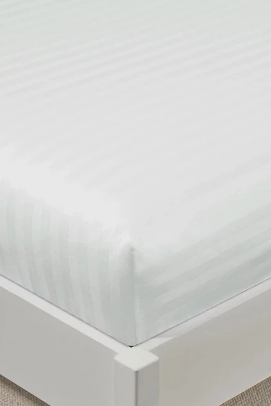 Varol %100 Pamuk Saten Stripe Çift Kişilik Lastikli Çarşaf Takımı – 30 cm – 2 Yastık Kılıfı - Resim 6