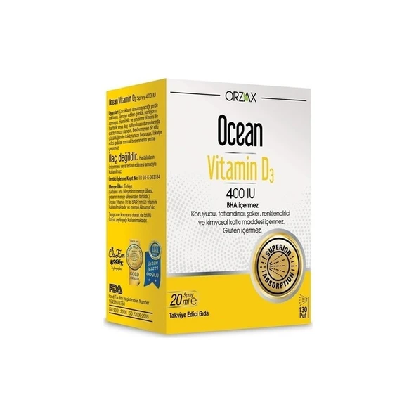 Orzax Ocean Vitamin D3 400 Iu Sprey ürün görseli 1