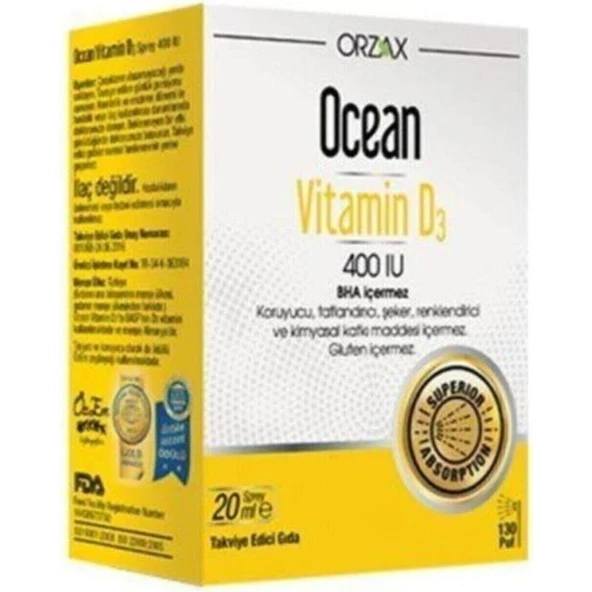 Orzax Ocean Vitamin D3 400 Iu 20 Ml Sprey ürün görseli 1