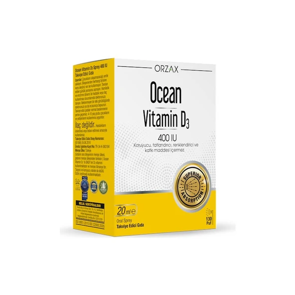 Orzax Ocean Vitamin D3 400 Iu Oral Sprey 20 ml ( 1 Adet ) ürün görseli 1