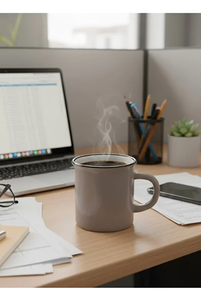 Seramik Kupa Bardak Simli Desenli Renkli 150 cc - Resim 2