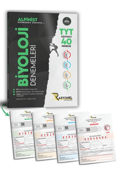 Tyt Biyoloji 40'lı Deneme Seti (ALPİNİST SERİSİ) (YAZARLARINDAN VİDEO ÇÖZÜMLÜ) ürün görseli 1