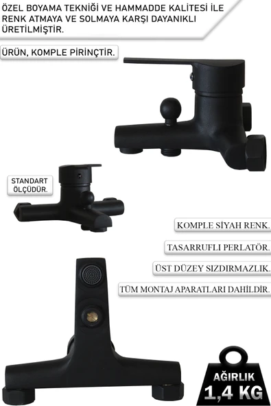 Mutfak Lavabo Banyo Bataryası ve Robot Duş Takımı Delta Serisi Arıtmalı Spiralli Pul Out Eviye Musluğu Musluk Armatür Siyah Renk - Resim 4