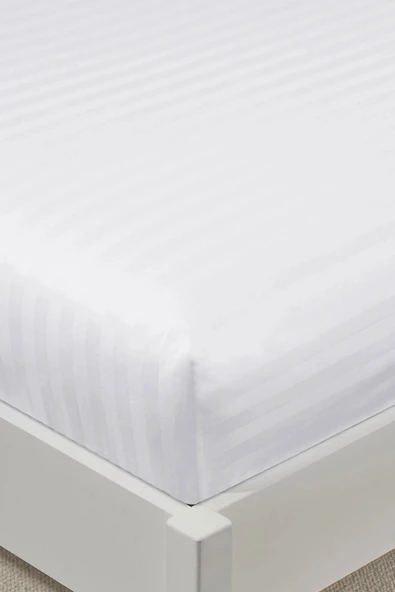 Varol %100 Pamuk Saten Stripe Battal Boy (King Size) Lastikli Çarşaf Takımı – 30 cm – 2 Yastık Kılıfı – 180x200 - Resim 4
