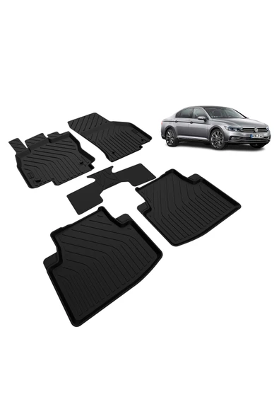 Passat B8 B8.5 2015-2023 4D Havuzlu Kokusuz Yumuşak Paspas - Resim 6