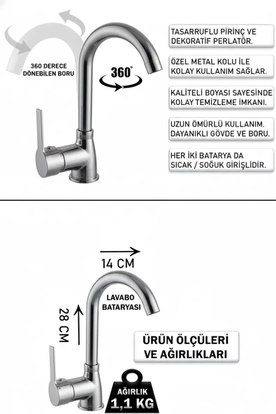 Mutfak Lavabo Banyo Bataryası ve Robot Duş Takımı Delta Serisi Arıtmalı Spiralli Pul Out Eviye Musluğu Musluk Armatür Krom Renk - Resim 3