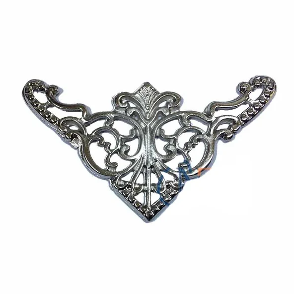 Dekoratif Köşe Süsü, Köşelik - Büyük, 31x55mm, Nikel, 1 Adet ürün görseli 1