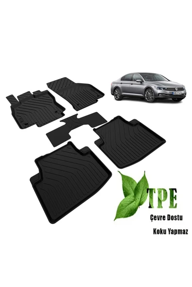 Passat B8 B8.5 2015-2023 4D Havuzlu Kokusuz Yumuşak Paspas - Resim 2