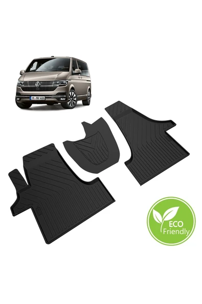 Transporter T5 T6 T7 Havuzlu Paspas Siyah Araca Özel 2003-2024 Tüm Modeller için - Resim 2