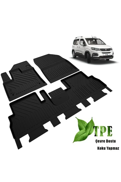 Peugeot Rifter Havuzlu Paspas 2019-2024 Kokusuz Yumuşak Active Allure Gt Line - Resim 7