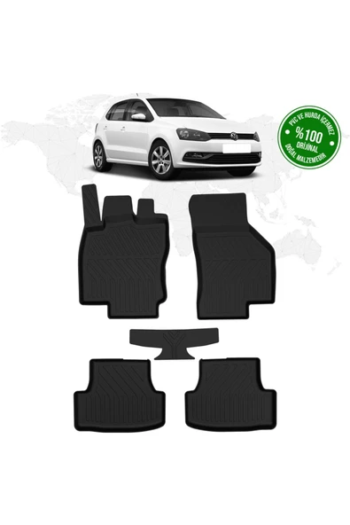 Volkswagen Polo 6 2017–2021 4D Havuzlu Paspas Seti – Tpe, Kaymaz Ve Sabitlemeli ürün görseli 1