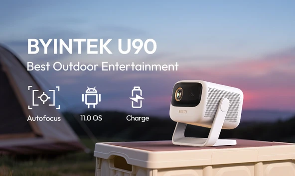 Byintek U90 700 ANSI Bataryalı Taşınabilir Android Full HD Projeksiyon Cihazı Wi-Fi - Resim 4