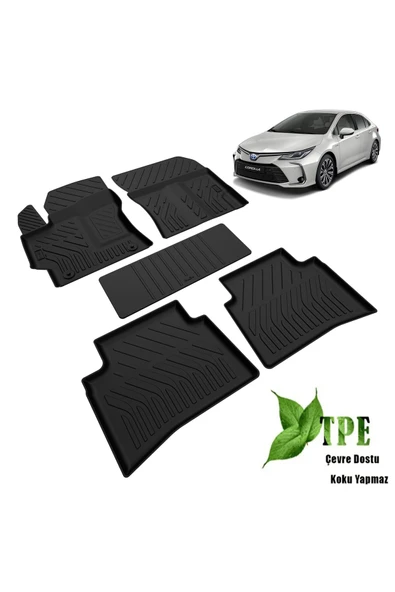 Toyota Corolla 2019-2024 Kokusuz Yumuşak Havuzlu Paspas - Resim 2