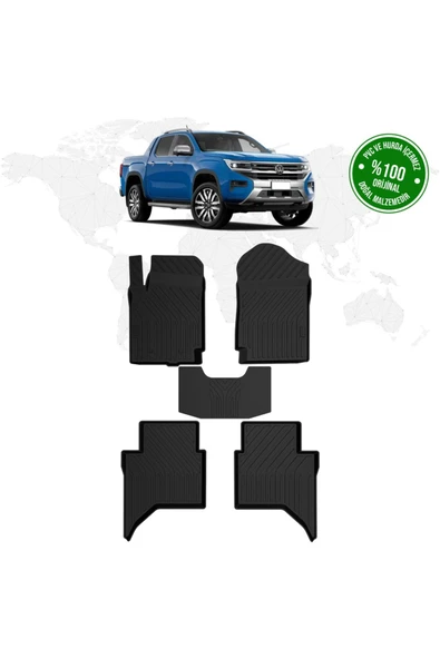 Volkswagen Amarok 2022+ 4D Havuzlu Paspas – Tpe, Kaymaz Ve Sabitlemeli ürün görseli 1