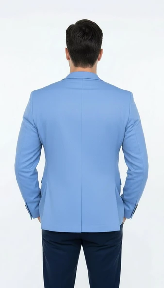 Erkek Slim Fit Blazer Ceket – Plus Scorpion Tek Düğmeli Spor & Klasik Kombin - Resim 3