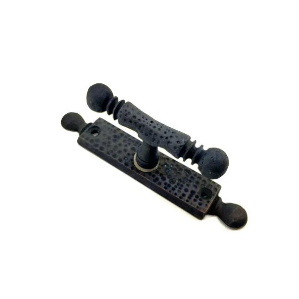 Antika Tarz Dekoratif Pirinç Misket Pencere Kolu - 165x32 mm, Oksit ürün görseli 1