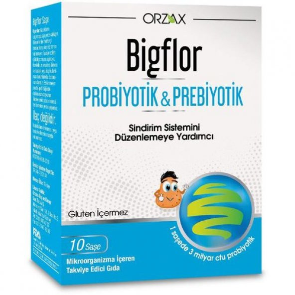 Orzax Bigflor Probiotic & Prebiotic 10 Sase ürün görseli
